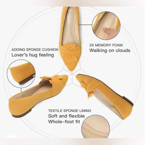 NWT Flats Pointed Toe Comfortable Bowknot Ballet Flats, MULTI COLORS AVAILABLE - Picture 5 of 9